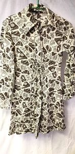 Vintage mod patterned long sleeve minidress